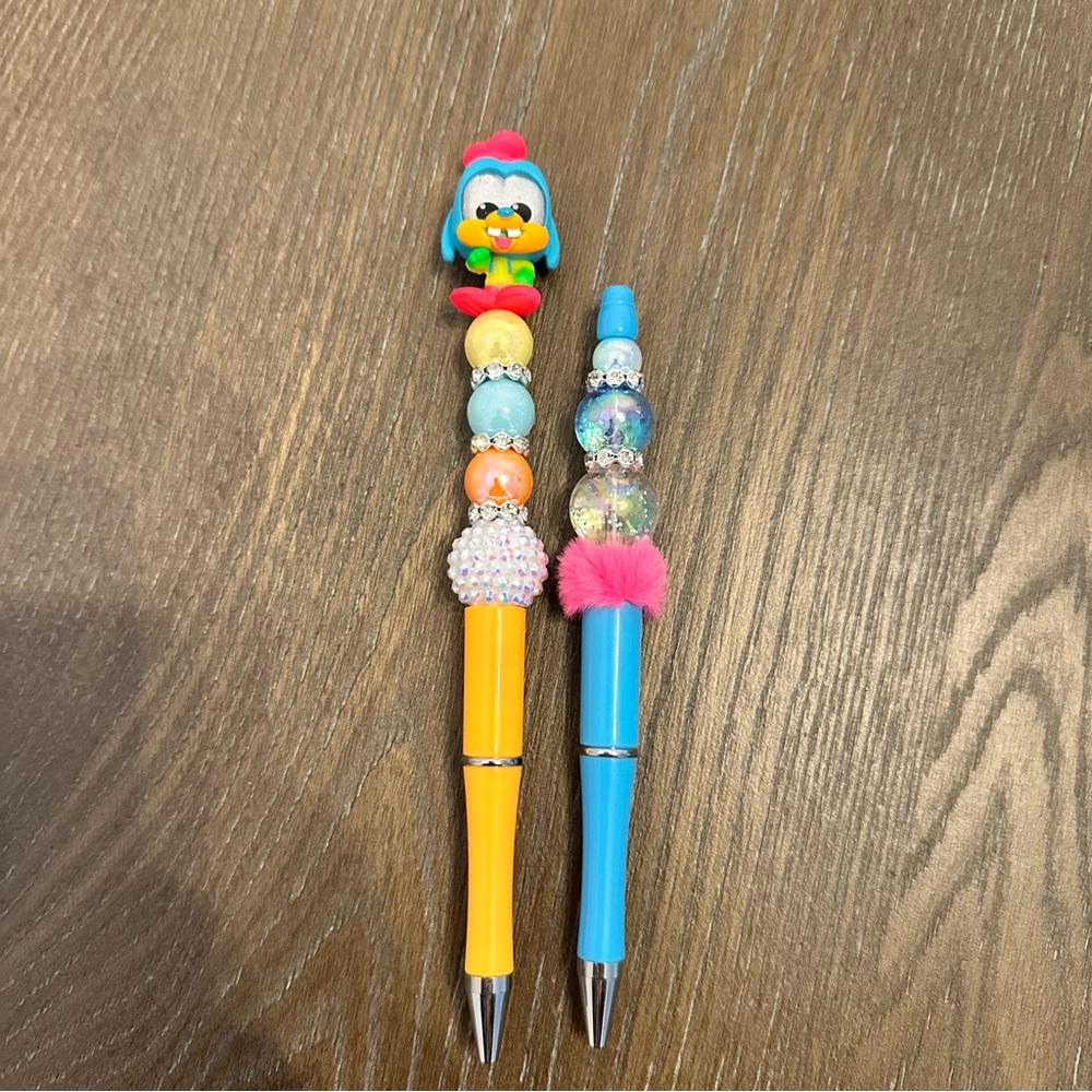 Disney Neon Goofy Doorables Set of 2 Beaded Pens Refill‎ Ink - Picture 5 of 6